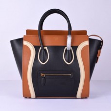 Bolsos grandes Celine Luggage Tote en negro, marrón y blanco.