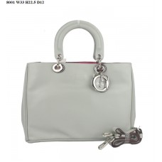 Bolso pequeño Dior Diorissimo de piel napa gris (herrajes plateados) 8001