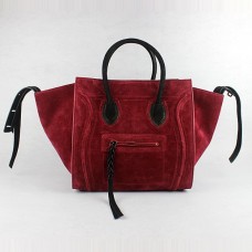 Bolsos Boston de ante rojo y negro de Celine