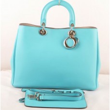 Bolso Dior Diorissimo Jumbo azul claro de piel original (herrajes dorados) 602