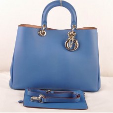 Bolso Dior Diorissimo Jumbo azul de piel original (herrajes dorados) 602