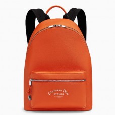 Mochila Dior Rider en piel de becerro naranja