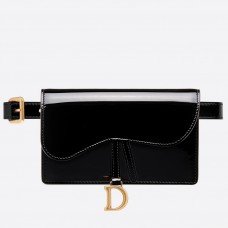 Riñonera Dior Saddle en piel charol negra. Riñonera Dior Saddle en piel charol negra.