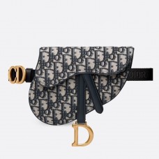 Riñonera Dior Saddle en lona azul oblicua Riñonera Dior Saddle en lona azul oblicua