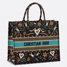 Bolso tote Dior Flowers And Hearts en lona multicolor
