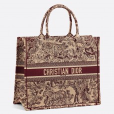 Bolso Dior Toile De Jouy Book Tote Borgoña