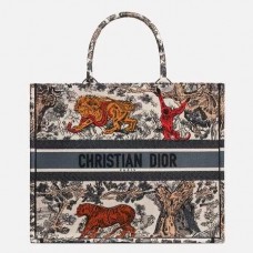 Bolso Tote Dior Book En Toile De Jouy Multicolor