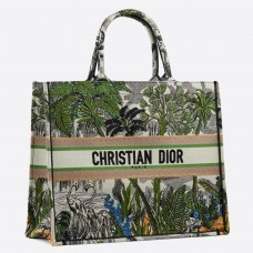 Bolso Tote Dior Book En Toile De Jouy Tropicalia Verde