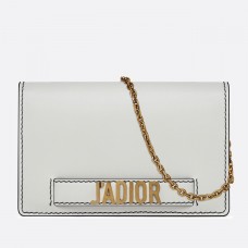 Cartera con cadena Dior J'Adior blanca
