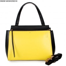 Bolso Celine EDGE de piel de becerro, color amarillo limón/negro, 26938