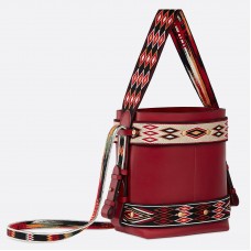 Bolso hobo Diorodeo de piel de becerro roja de Dior