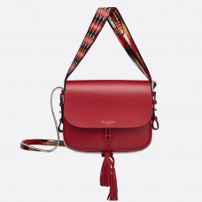 Bolso Dior Diorodeo con solapa en piel de becerro roja