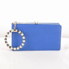 Pochette enmarcada en cuero original Bvlgari Serpenti azul 82121