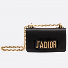 Bolso Dior Mini J'Adior negro de piel de becerro con solapa