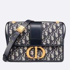 Bolso Dior 30 Montaigne en lona jacquard oblicua azul