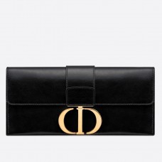 Bolso de mano Dior 30 Montaigne en piel de cordero negra