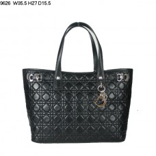 Bolso de hombro grande Dior Panarea de piel de cordero negra (herrajes dorados) 9626