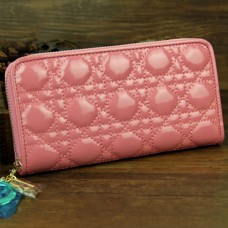 Cartera larga de piel charol Dior 030 rosa