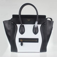 Bolsos de mano grandes Celine Luggage Tote en blanco y negro