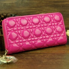 Cartera larga de piel charol Dior 030 Rose