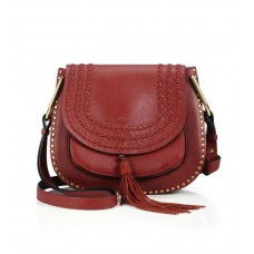 Bolso de hombro Chloe Hudson de piel trenzada roja