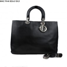 Bolso Dior Diorissimo Jumbo de piel napa negra (herrajes plateados) 8002