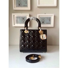 Réplica del bolso Dior Lady Default de piel de cordero negra