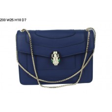 Bolso de hombro Bvlgari Serpenti de piel de becerro GM, color azul marino y zafiro (233) Bolso de hombro Bvlgari Serpenti de piel de becerro GM, color azul marino y zafiro (233)