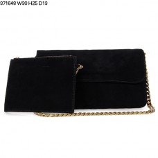 Bolso de hombro Celine Gourmette de ante negro 371648