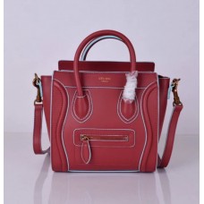 Bolso Celine Small Luggage Tote rojo y azul de 20 cm