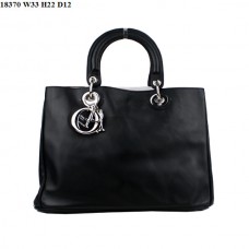 Bolso mediano Dior Diorissimo de piel napa negra (herrajes plateados) 18370