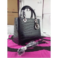 Bolso réplica Dior Lady Totes de piel auténtica negra