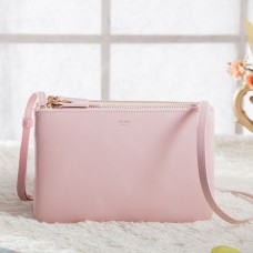 Bolso bandolera pequeño Celine Trio en piel de becerro rosa