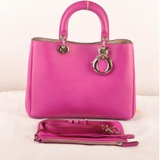 Bolso mediano Dior Diorissimo de piel original morada (herrajes dorados) 603