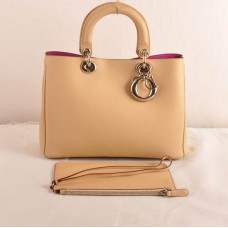 Bolso mediano Dior Diorissimo color albaricoque, piel original (herrajes dorados) 603